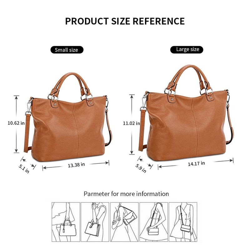Kattee Women's Soft Leather Tote Bag, Top Satchel Purses and Handbags - Image 3